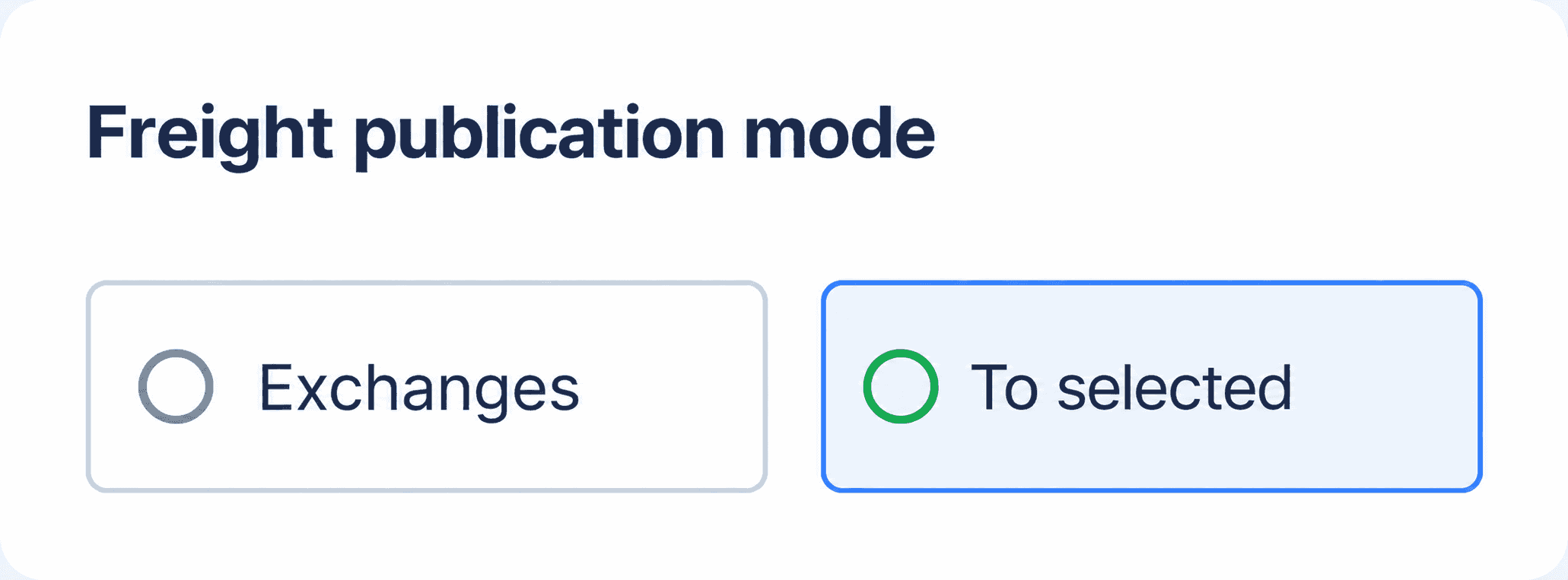 Publication mode: selected carriers